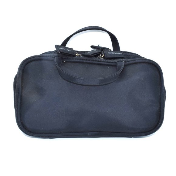 Vintage Estee Lauder Cosmetic Makeup Bag Black - Picture 1 of 10